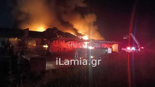 Κάηκε ολοσχερώς το εργοστάσιο στη Βιομηχανική Περιοχή Λαμίας
