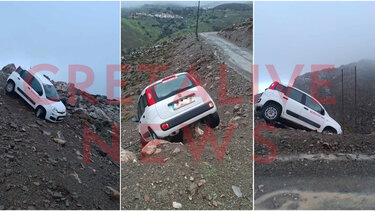 Καπαριανά, αυτοκίνητο στο χαντάκι