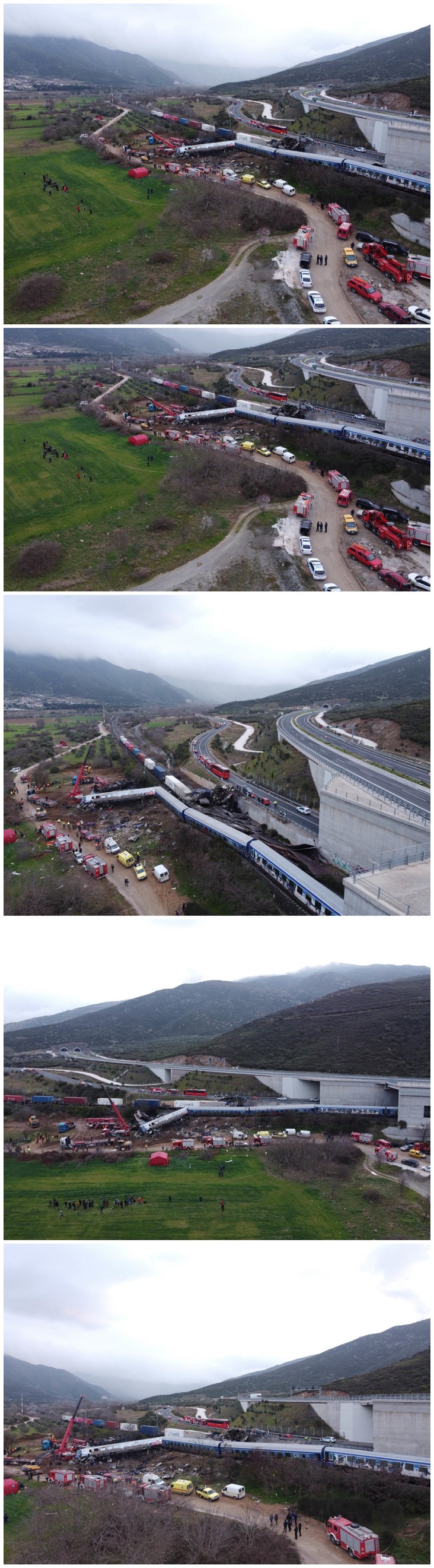 Τέμπη Εικόνες Τρένα θανατος καταστροφή