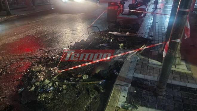 Πάτρα επεισόδια φωτιά κάδοι