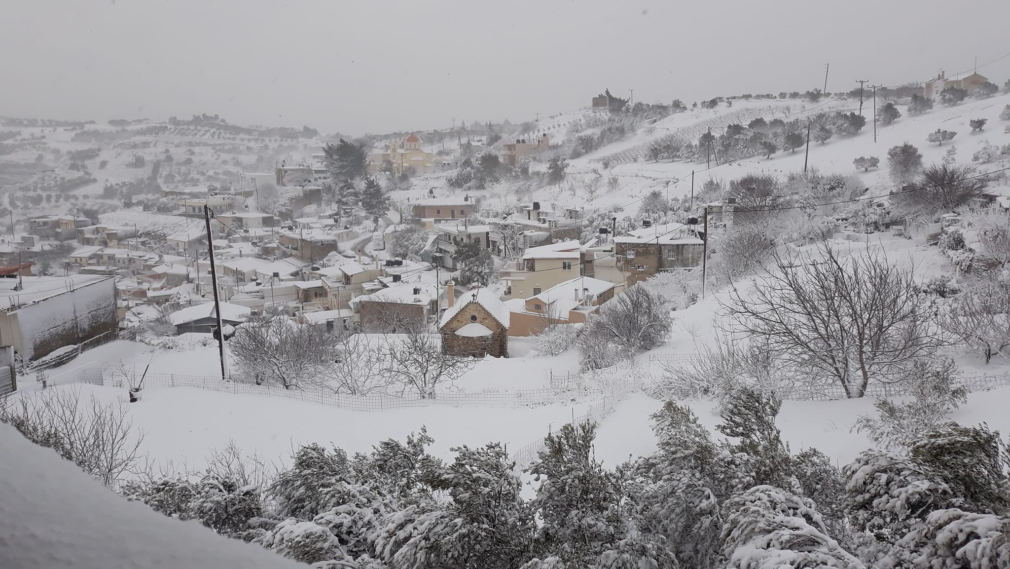 Άνω Μούλια Χιόνι Πολιτιστικός Σύλλογος Άνω Μουλίων Ηράκλειο Κακοκαιρία Μπάρμπαρα