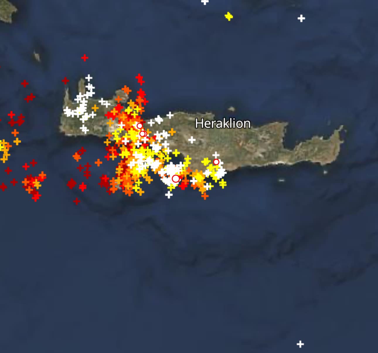 καταιγίδες χάρτης Κρήτη