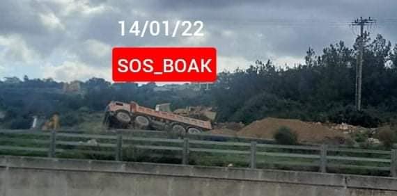 Ανατροπή φορτηγό, sos βοακ