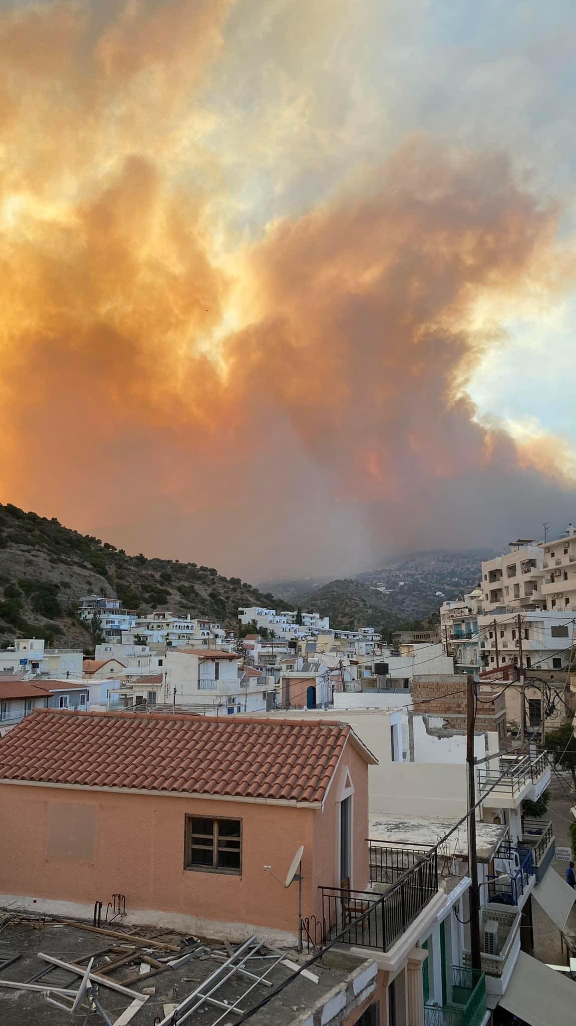 Φωτιά Ρέθυμνο από Αγία Γαλήνη