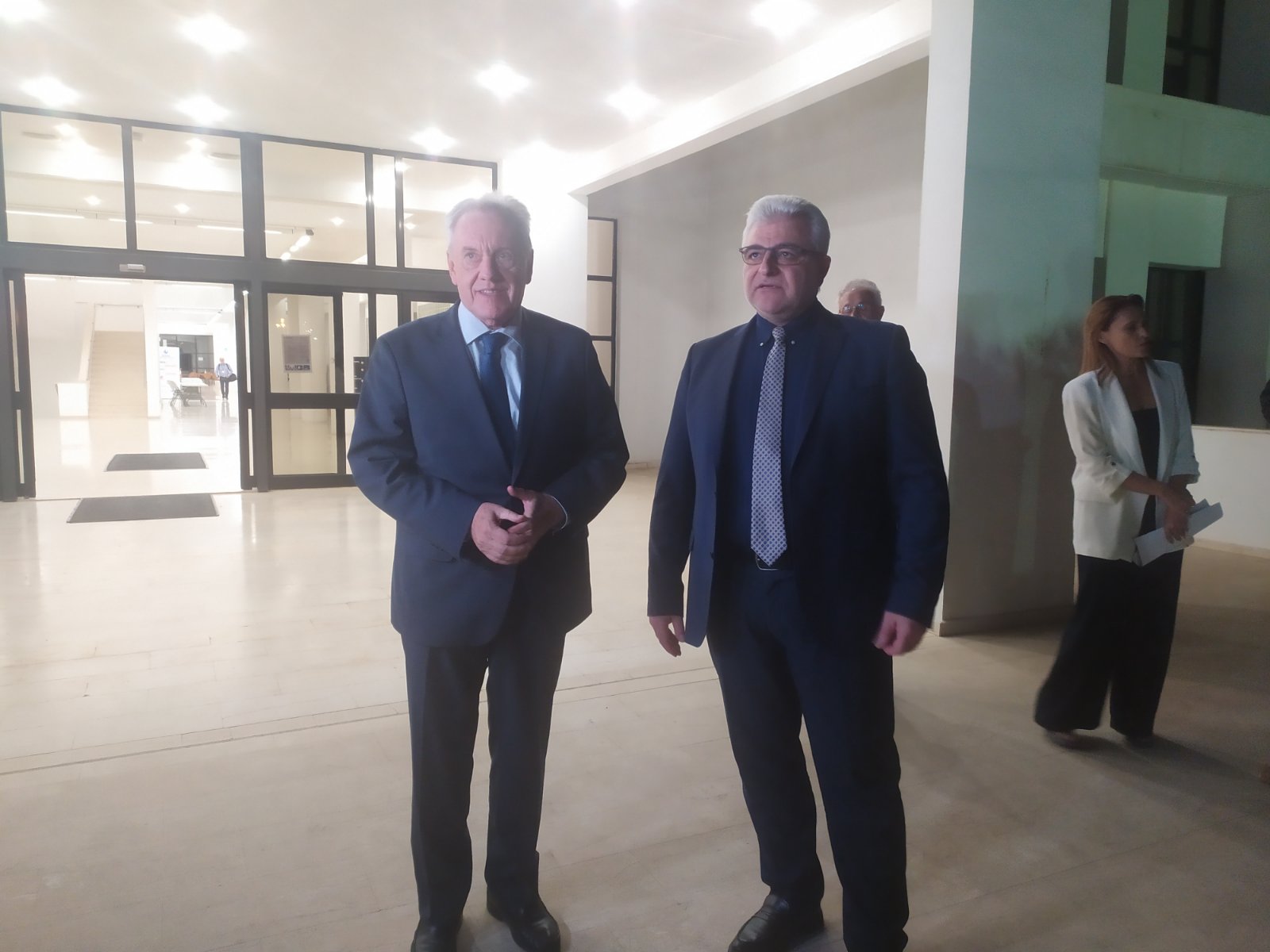 Ο ΓΓ Έρευνας και Καινοτομίας Αθανάσιος Κυριαζής με τον πρόεδρο του ΙΤΕ, Νεκτάριο Ταβερναράκη