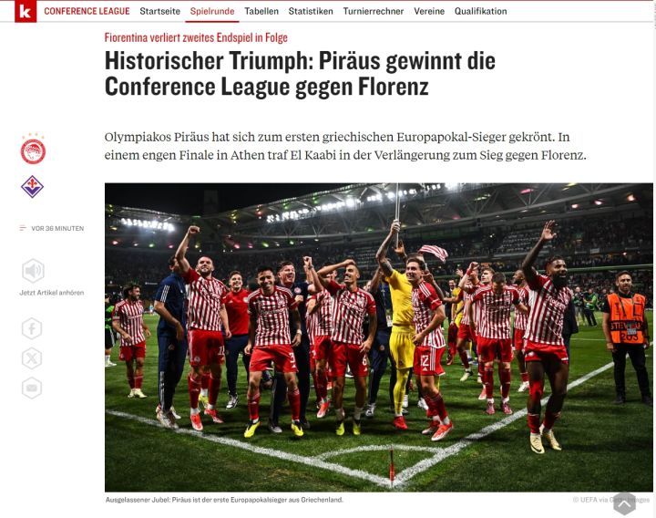  Conference League: Τα διεθνή ΜΜΕ αποθεώνουν τον Ολυμπιακό