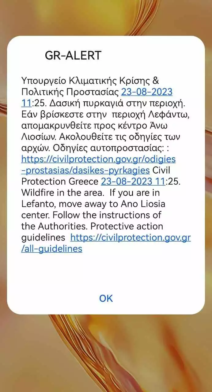 Πάρνηθα μήνυμα 112