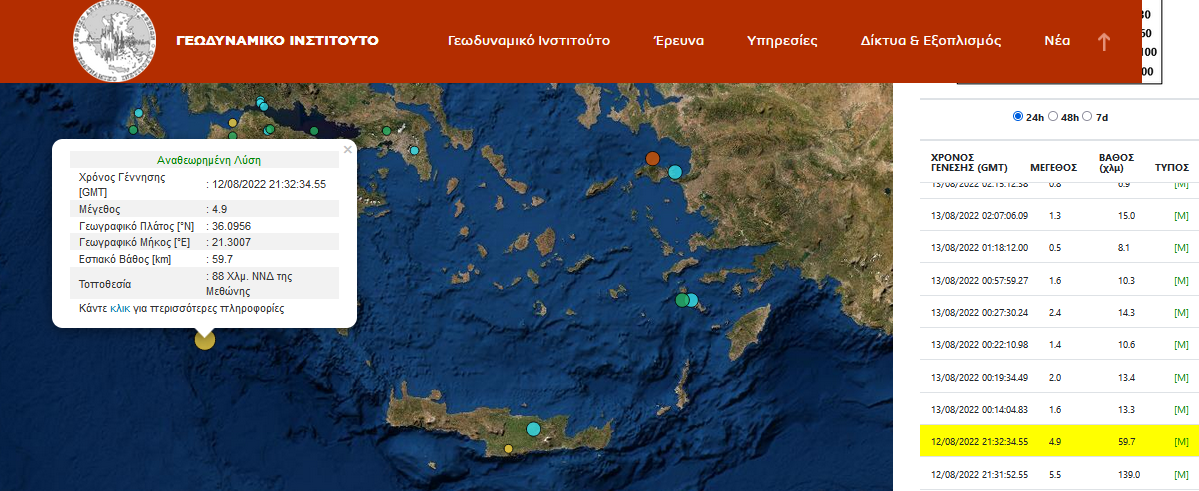 Σεισμός Μεθώνη