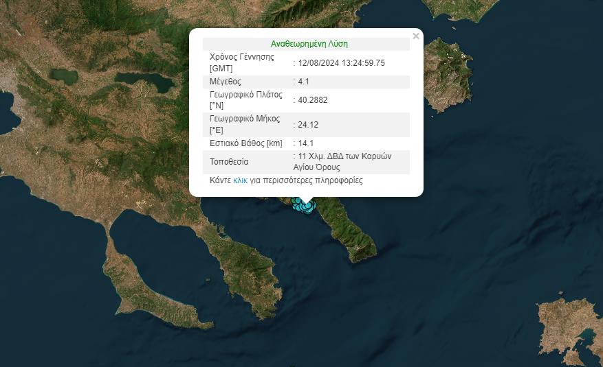 Σεισμός στο Άγιο Όρος