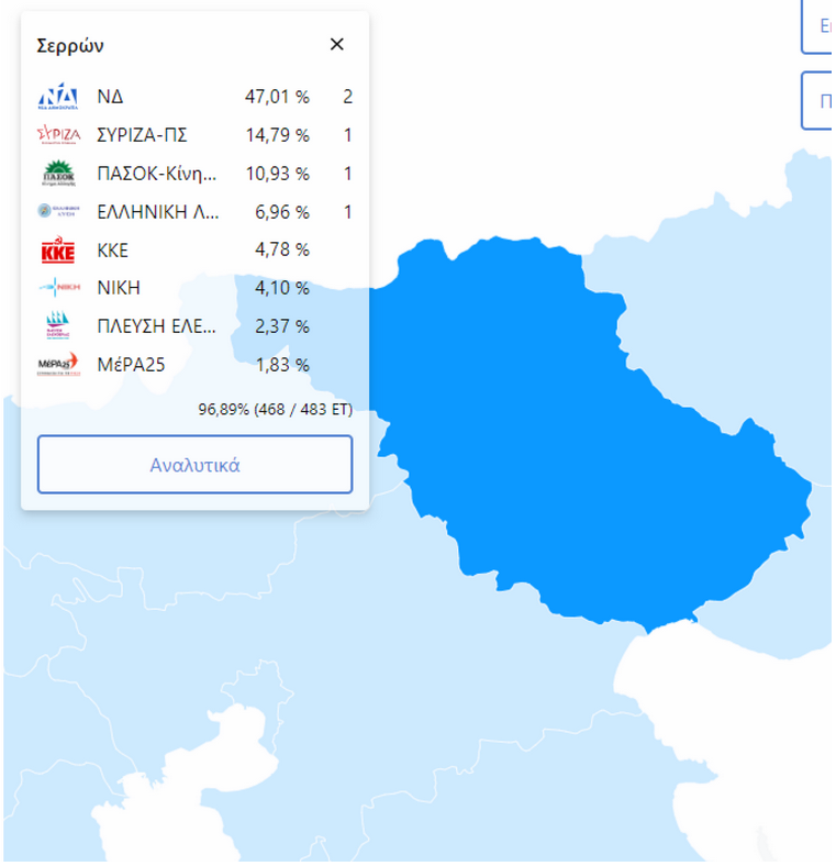 Εκλογικές Περιφέρειες - Τσίπρας