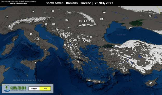 Χιονοκάλυψη Ευρώπη Κρήτη