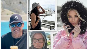 Oι celebrities φωτογραφίζουν χιονισμένα τοπία και ο Λιάγκας κάνει μπάνιο στη θάλασσα! 