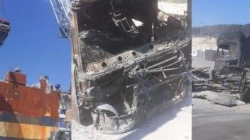 Euroferry Olympia: Ανασύρονται τα καμένα φορτηγά από τα γκαράζ του πλοίου