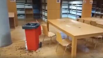 ΑΠΘ: Πλημμύρισε και η βιβλιοθήκη από τη βροχή