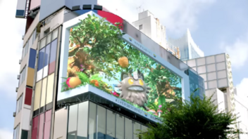 Σε 3D διαφημιστική πινακίδα στο Τόκιο, τα αιλουροειδή της Pokemon