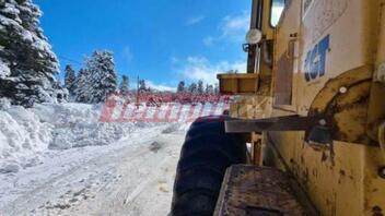 Έκλεισαν δρόμοι στα ορεινά της Αχαΐας - Πυκνή χιονόπτωση και κατολισθήσεις