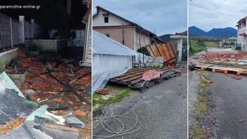 Παραμυθιά: Σοβαρές ζημιές σε 40 σπίτια από τον ανεμοστρόβιλο που χτύπησε την περιοχή 