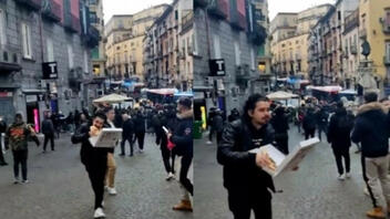 Ιταλία: Νεαρός τρέχει να σωθεί από επεισόδια… τρώγοντας πίτσα