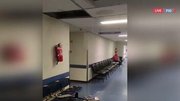 Πάτρα: Έπεσε τμήμα της ψευδοροφής στο νοσοκομείο του Ρίου λόγω της νεροποντής