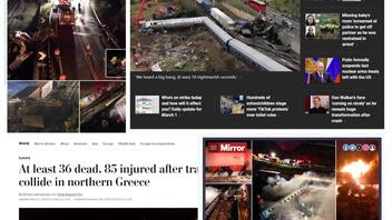 Πρώτο θέμα στα διεθνή μέσα ενημέρωσης η τραγωδία στα Τέμπη