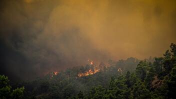Δορυφορική φωτογραφία από την πυρκαγιά στη Ρόδο 