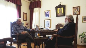 Συνάντηση του Αλέξη Καλοκαιρινού με τον Αρχιεπίσκοπο Κρήτης