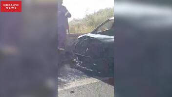 Η έκρηξη, το καμένο αυτοκίνητο στον ΒΟΑΚ και οι ουρές... Δείτε βίντεο!