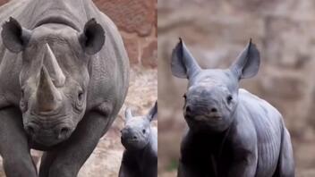 Σπάνιο είδος ρινόκερου γεννήθηκε σε ζωολογικό πάρκο