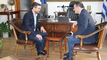 Συνάντηση Π. Σημανδηράκη, με τον μεγάλο Ολυμπιονίκη, Πύρρο Δήμα