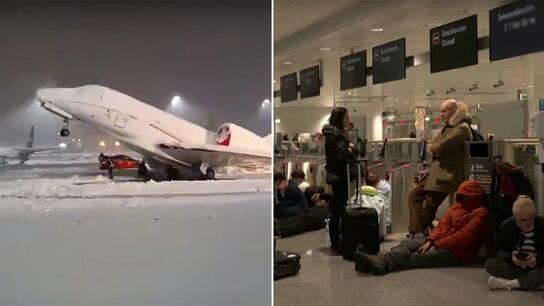 Ακυρώθηκαν πτήσεις στο αεροδρόμιο του Μονάχου λόγω του καιρού -Αεροπλάνα «κόλλησαν» στα χιόνια