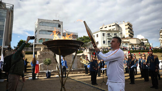 Λαμπρή υποδοχή της Ολυμπιακής Φλόγας στη Λάρισα