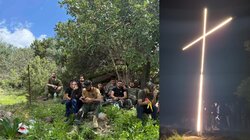 Ένας τεράστιος σταυρός φωτίζει με πίστη και αισιοδοξία τον Σκινιά!