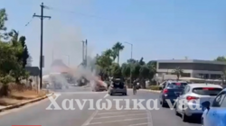 πυρκαγιά-αυτοκίνητο-Χανιά