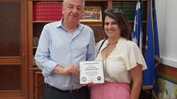 Συνάντηση Αρναουτάκη με την Πρόεδρο της Παγκρητικής Ομοσπονδίας Ευρώπης 