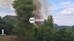 Φωτιά τώρα στο Μουζάκι Ηλείας – Ενισχύθηκαν οι δυνάμεις της Πυροσβεστικής