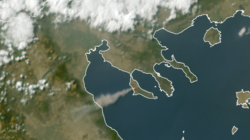 Πρώτες δορυφορικές εικόνες της πυρκαγιάς στη Σίβηρη Χαλκιδικής