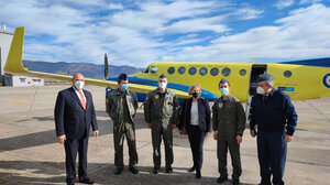 Στη Βάση Αεροδιακομιδών της Ελευσίνας, η Μίνα Γκάγκα