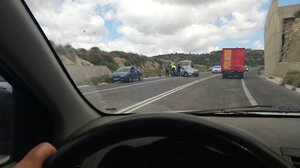 Τροχαίο ατύχημα στην Εθνική Οδό - Προσοχή στους οδηγούς