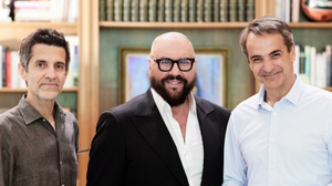 Συνάντηση του Κυριάκου Μητσοτάκη με τους Desmond Child και Φοίβο