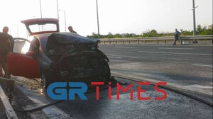 Θεσσαλονίκη: Στις φλόγες αυτοκίνητο στη Δυτική Είσοδο