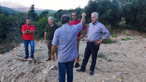 Ο Μ.Βολουδάκης στα Τοπόλια για το έργο της παράκαμψης