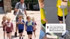 Σάλος με βίντεο που δείχνει πατέρα να έχει δεμένα τα παιδιά του με λουριά