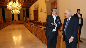 Στη Λότζια ο Μαργαρίτης Σχοινάς - Τι συζήτησε με τον Βασίλη Λαμπρινό