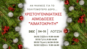 Χριστουγεννιάτικες εθελοντικές αιμοδοσίες στο αίθριο της Λότζια