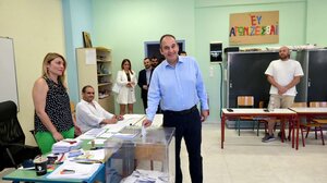 Στη Σητεία ψήφισε ο Γιάννης Πλακιωτάκης