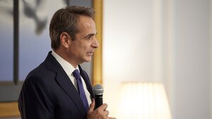 Στα γραφεία της ΝΔ ο Κ. Μητσοτάκης για τα αποτελέσματα των εκλογών