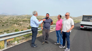 Αυτοψία Ζερβάκη στα έργα του επαρχιακού οδικού δικτύου του Δήμου Σητείας