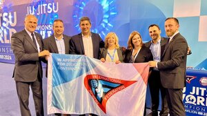 Λ. Αυγενάκης από την τελετή έναρξης του Παγκόσμιου πρωταθλήματος Ζίου Ζίτσου 