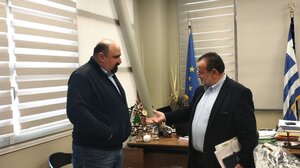 Συνάντηση Τριαντόπουλου-Κεγκέρογλου για τους σεισμόπληκτους του Δήμου Μινώα Πεδιάδος