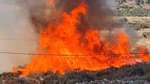 Ήχησε το 112 για τη φωτιά στο Μαρκόπουλο Αττικής 